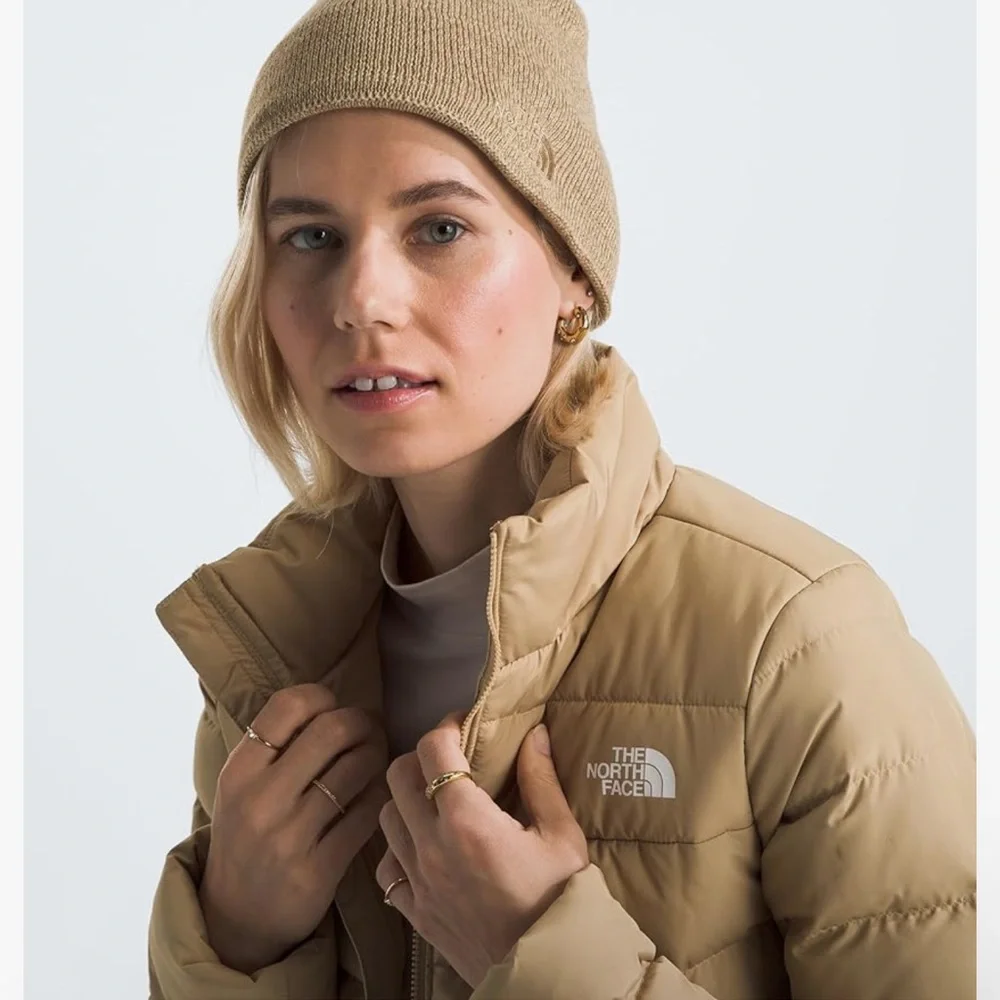 The North Face Khaki Stone Heather Beanie Women’s, Olive Tan - Picture 2 of 6
